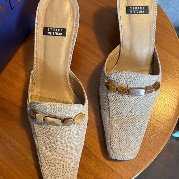 Stuart Weitzman Faux Snakeskin Mule Slides US 7.5 - Picture 2 of 9